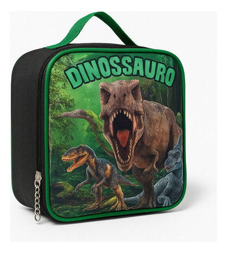 Bolsa Mochila Escolar Rodinha Masculina Lancheira Estojo Cor Tema Desenho Do Tecido Dinossauro