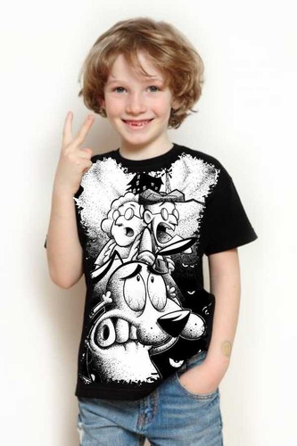 Camiseta Criança Frete Grátis Desenho Coragem, O Cão Covarde