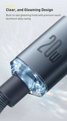 Cabo Carregador Turbo Usb C Lightning 1,2 Metro Baseus