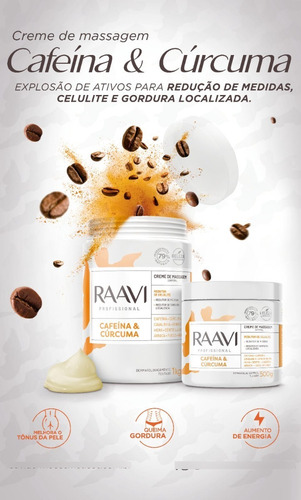 Creme De Massagem Corporal Redutor De Medidas 500g Raavi