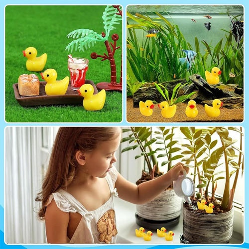 100 Mini Patitos De Resina, Pequeñas Figuras En Miniatura,
