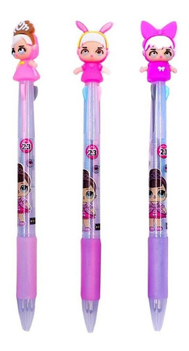 Lol Combo 12 Lapicera Diseño Muñeca Goma 3 Colores Souvenir