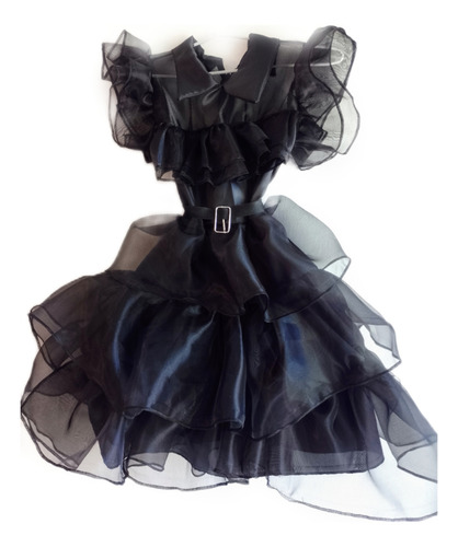 Disfraz Merlina Addams Vestido Baile Deluxe Negro 1