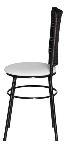 Conjunto 2 Cadeiras Para Mesa Aço Preta Hawai Fita Marrom