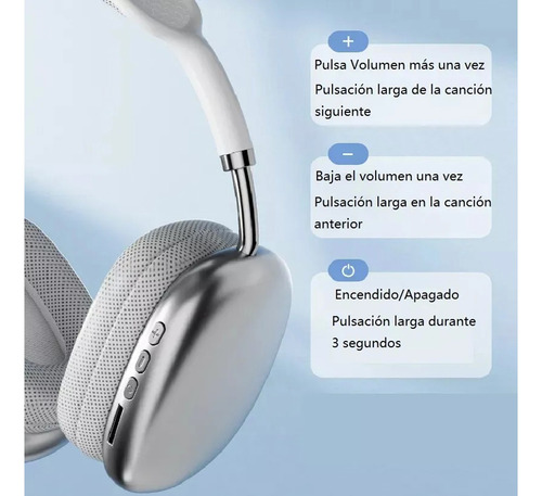 P9 Promax Audífonos Inalámbrico Diadema Microfono Bluetooth Plateado