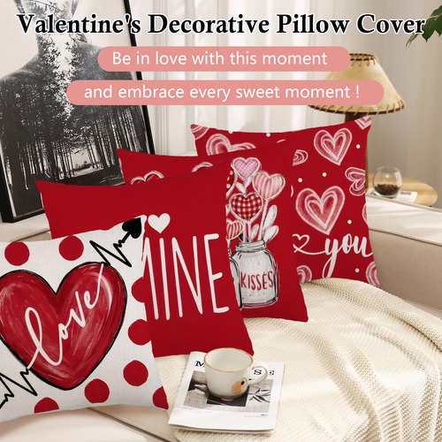 Fundas Cojines Decorativos Día De San Valentín Juego De 4