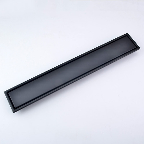 Imagen 6 de 8 de Rejilla Piso Rectangular Invisible De 80cm X 10cm Negro Mate