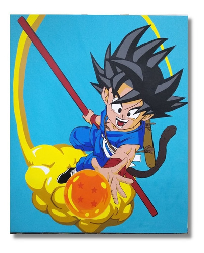 Cuadro Decorativo Dragon Ball Goku En Acrílico Hecho A Mano