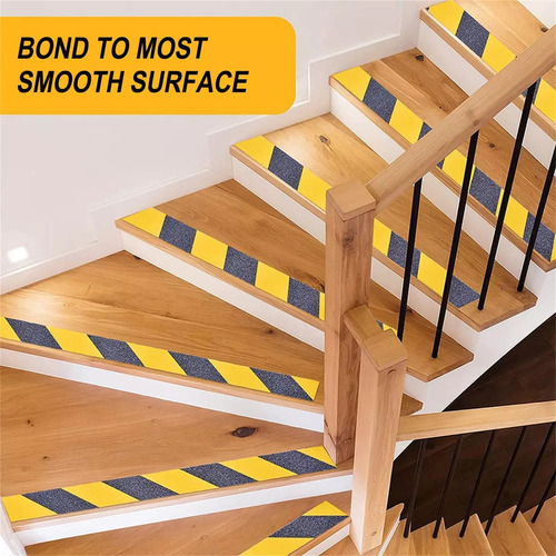 2 Cintas Antiderrapante Escaleras De 5 Cm X 20 M, Negro Y Am