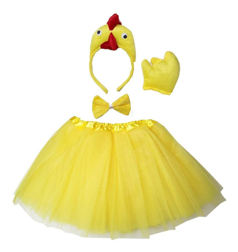 Niños Pequeños Disfraz Tutu Conjunto Pollo Amarillo