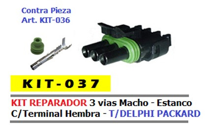 Kit Reparador Caja Estanca 3 Vias Macho Tipo Delphi X 5 Unid