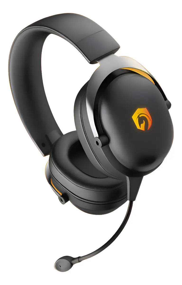 Fone Headset Gamer Sem Fio Bluetooth H'maston Sns11 Cor Preto Luz Laranja-claro