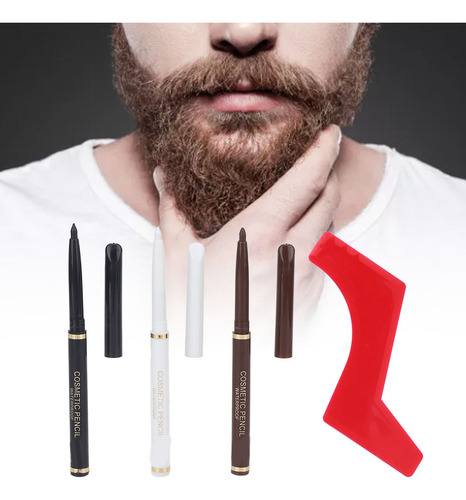 Llenador De Lápiz De Barba Impermeable A Prueba De Sudor Con