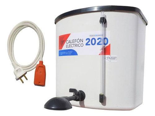 Ducha Electrico Calefon Con Cable 20 Litros Pvc Completo Blanco 1.2 Kw