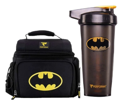 Lonchera Maleta Termica + Shaker Performa Meal Cooler Bag Nombre Del Diseño Batman Color Negro