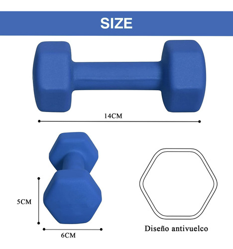 Mancuernas Hexagonales 1.8 Kg 2 Pcs Pesas Para Ejercicio