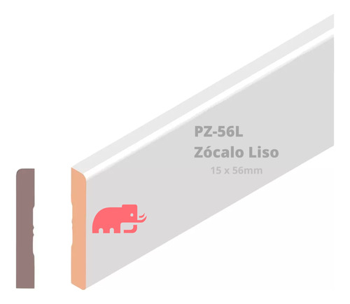 Zocalo Liso Mdf Blancos Para Piso Pz 56l Decoración