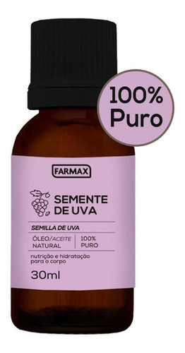  Farmax Óleo De Semente De Uva Puro 30ml