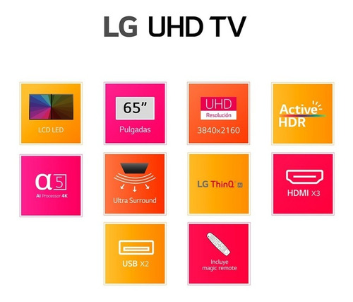 Imagen 7 de 9 de Tv LG 65 Pulgadas 164 Cm 65up7750 4k-uhd Led Plano Smart