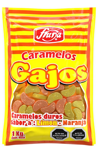 Caramelos Gajos Sabor Limon -naranja Fruna 1k