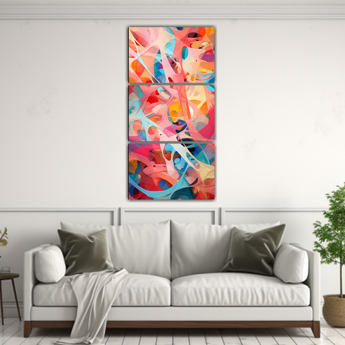 75x150cm Pintura Adorable Texturizada Multicolor Flores