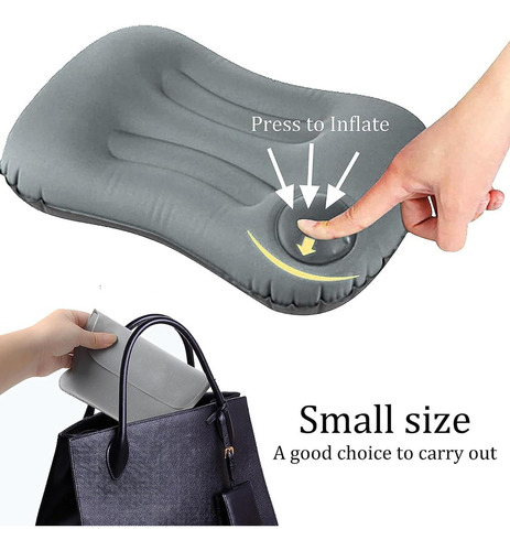 Apta Para El Camping Y La Playa Almohada Hinchable Color Negro
