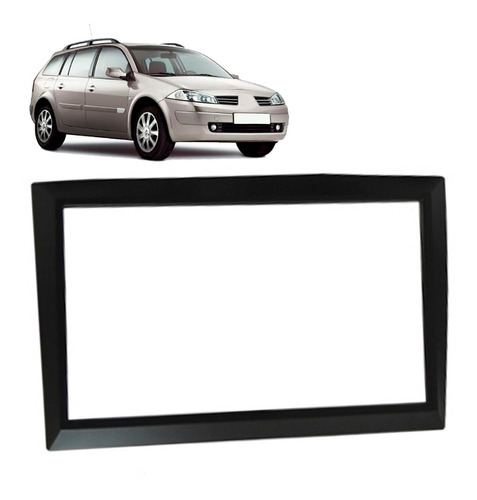 Moldura 2 Din Renault Megane Grand Tour Preto Jap Fiamon