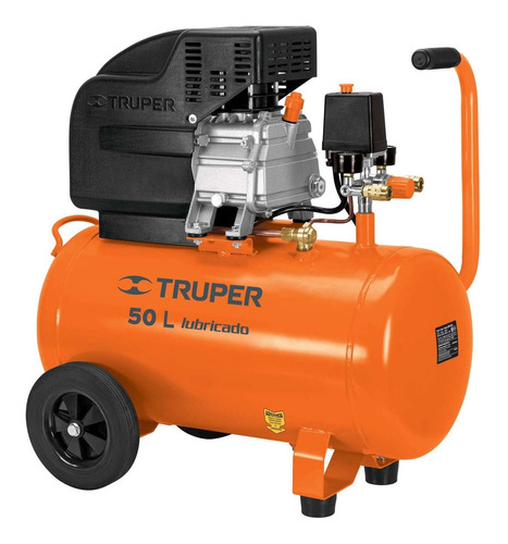 Imagen 1 de 2 de Compresor de aire eléctrico portátil Truper COMP-50LT monofásico naranja 127V 60Hz