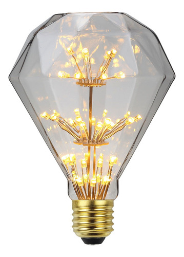 Bombilla Led Vintage Globe G95 Diamond Firework, Cálida, 3 W