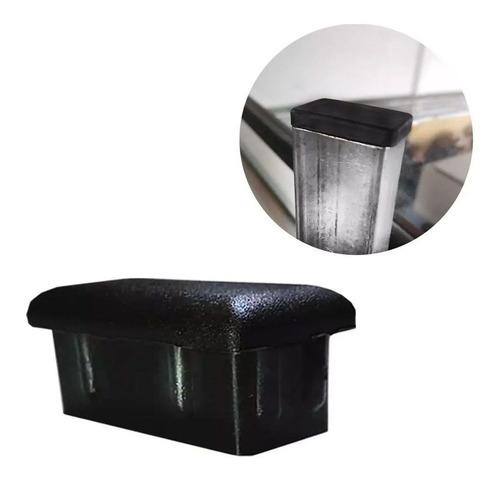 Imagem 2 de 4 de Tampa Retangular Plástica Acabamentos Metalon 50x30 10 Peças