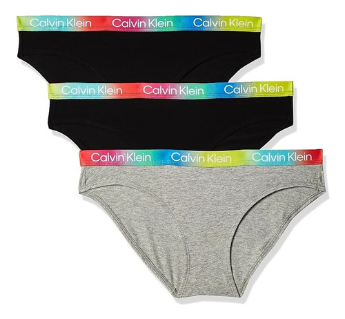 Bikini Calvin Klein 3 Pack Mujer Negro Y Gris Qp3057o - 900