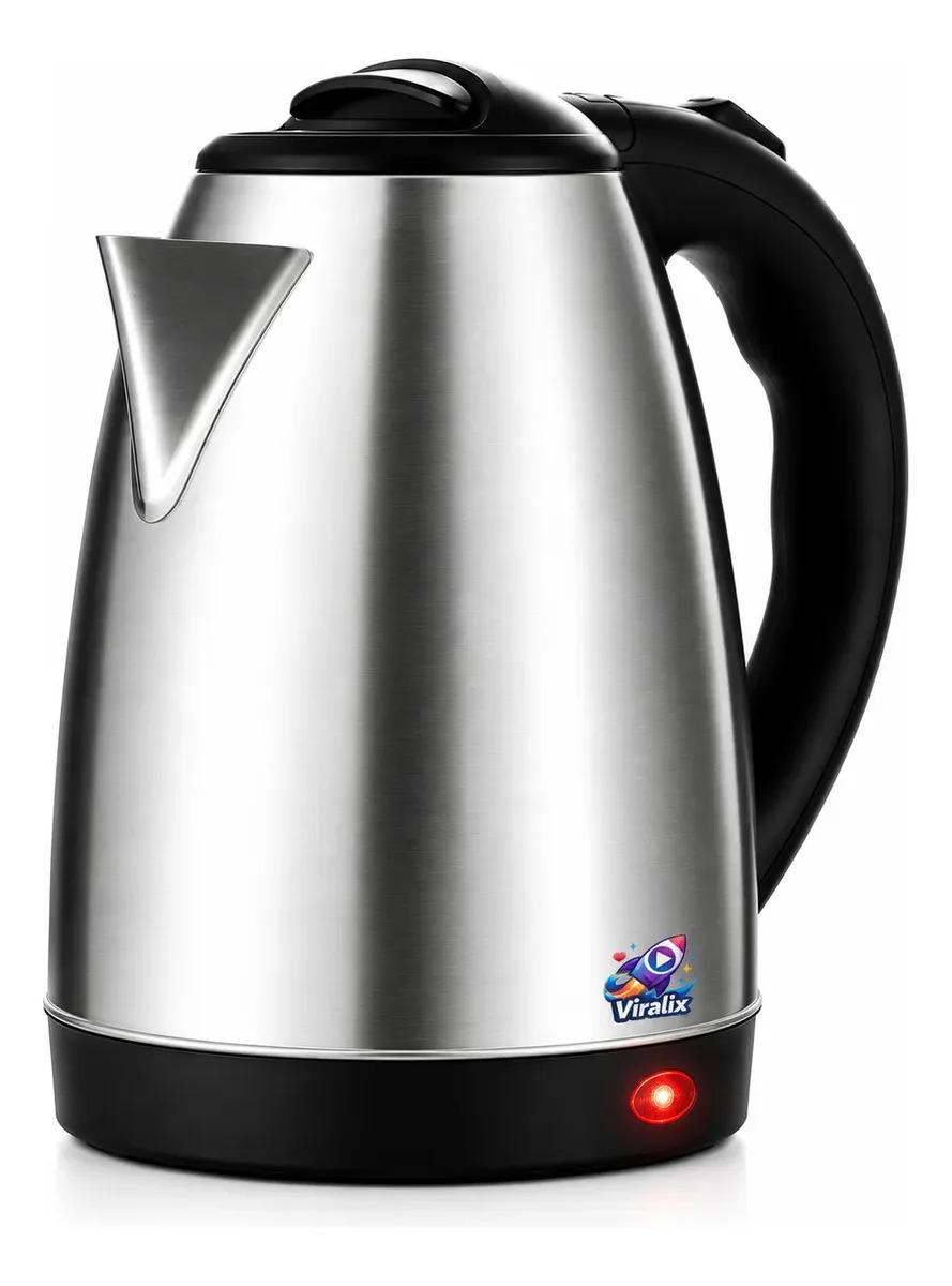 Tetera Eléctrica De Acero Inoxidable Hervidor De Agua 2 Litros Electrodomestico De Cocina Cafetera Plateada