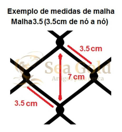 Redes P/ Pesca Malha 3.5 X 3.5 Cm (35mm) Fio 0.30 20 Metros Cor Transparente