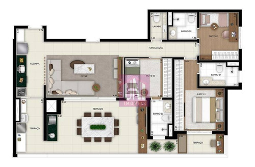 Imagem 3 de 13 de Apartamento Com 3 Dormitórios À Venda, 119 M² Por R$ 1.004.000 - Quarta Parada - São Paulo/sp - Ap1969