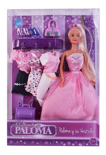 Muñeca Paloma Vestidos Valija Accesorios Nuevo 6358 Bigshop