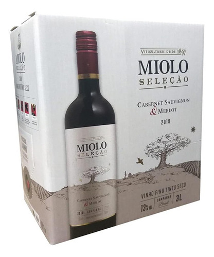 Vinho Miolo Seleção Tinto Cabernet Merlot Caixa Bag 3 Litros