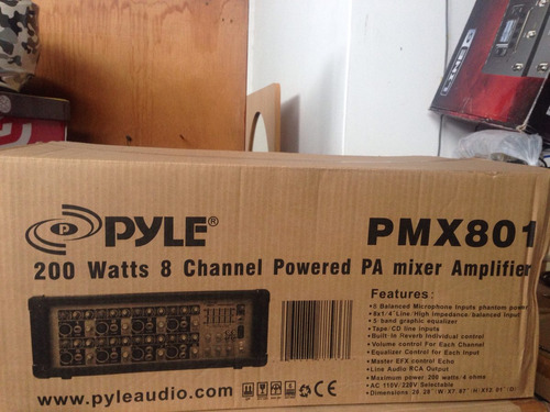 Consola Pyle Pmx801 200w 8 Canales Preamplificada