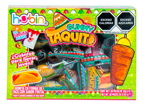 Gomita Gummy Taquito Hubin Display 30 Pza