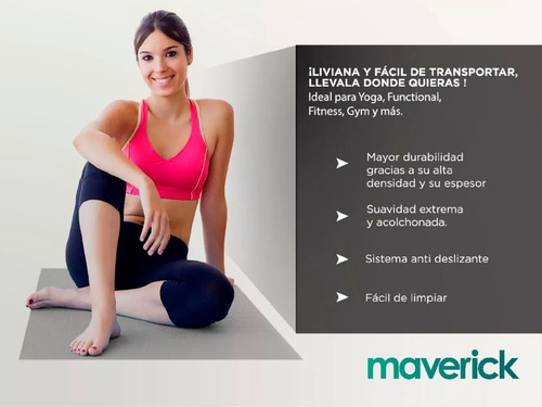 Imagen 2 de 8 de Yoga Mat Pvc Maverick 173cm X 61cmx0,6cm Colchoneta Fitness