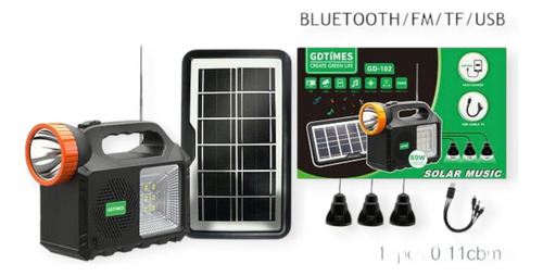 Kit Solar Radio Y Lámpara 80w . Recargable 3 Ampolletas