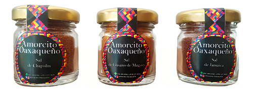 Sal Con Gusano De Maguey, Con Chapulin, Con Jamaica - 6botes