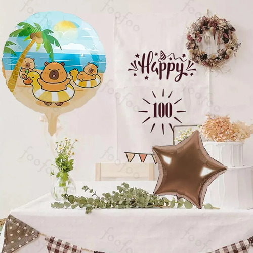 14 Unidades Dibujos Animados Anime Tema Capibara Cumpleaños Decoración Capybara Happy Decoration Cosas De Capybara, Para Niños, Cumpleaños, Fiestas, Bodas, Festivales, Globos