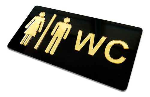Imagem 2 de 3 de Placa Indicativa Banheiro Masculino E Feminino Wc Acrílico