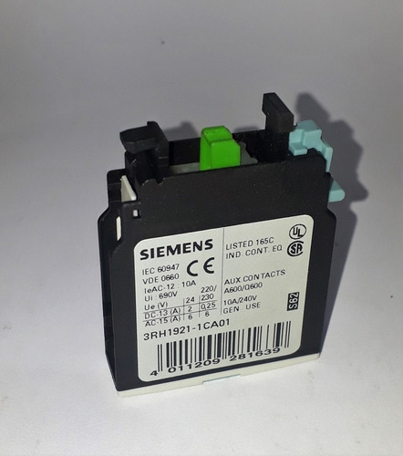 Bloque de contactos auxiliares 1nf 3rh1921-1ca01 Siemens