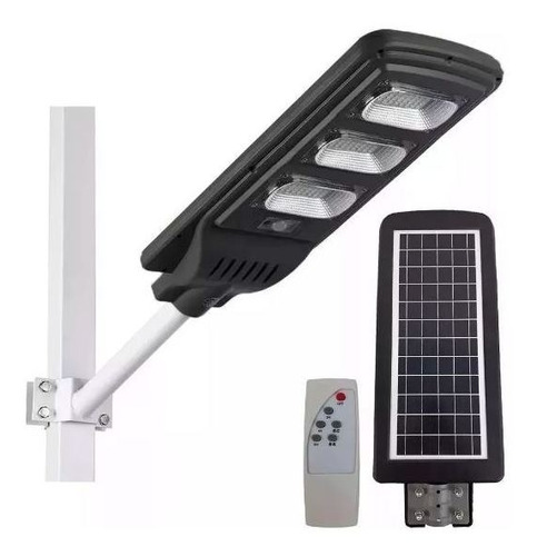 Luminária Solar De Led P/ Poste 90w C Sensor, Timer E Contro Cor Preto Cor da carcaça Preto Cor da luz Branco-frio 110V/220V