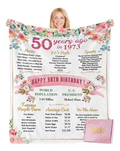 Regalos de cumpleaños 50 para mujeres, regalos divertidos para 50  cumpleaños para mujeres que cumplen 50 años, regalos de feliz cumpleaños de  50 años