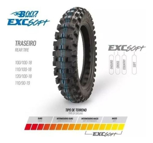 Pneu Borilli 110/100-18 B007 Exc Soft Off-road Trilha