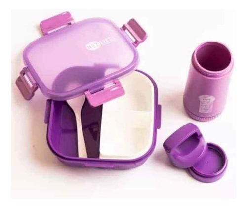 Kit Loche Portavianda +vaso Y Cuchara Varios Colores