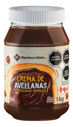 Crema De Avellana Members Mark 1kg Mejor Sabor Que Nutella