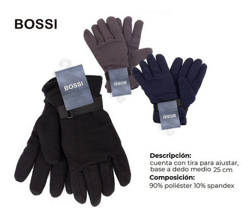 Imagen 2 de 4 de Guantes Polar Bossi Ajustable Term Unisex Ar1 50615 Ellobo